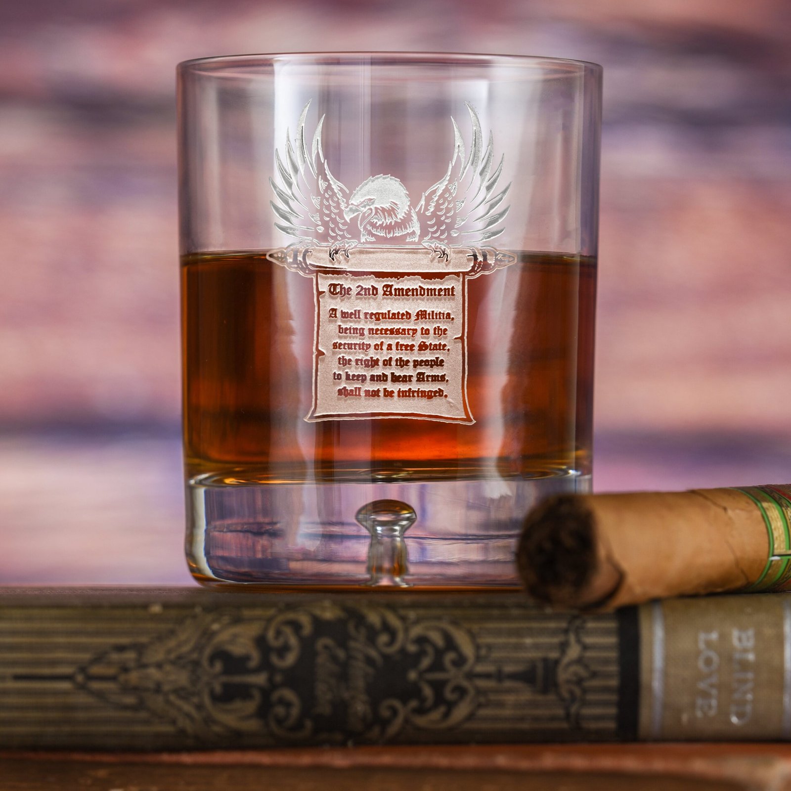 Fivetownsgift 2nd Amendment Gun Rights Crystal DOF Rocks Glass