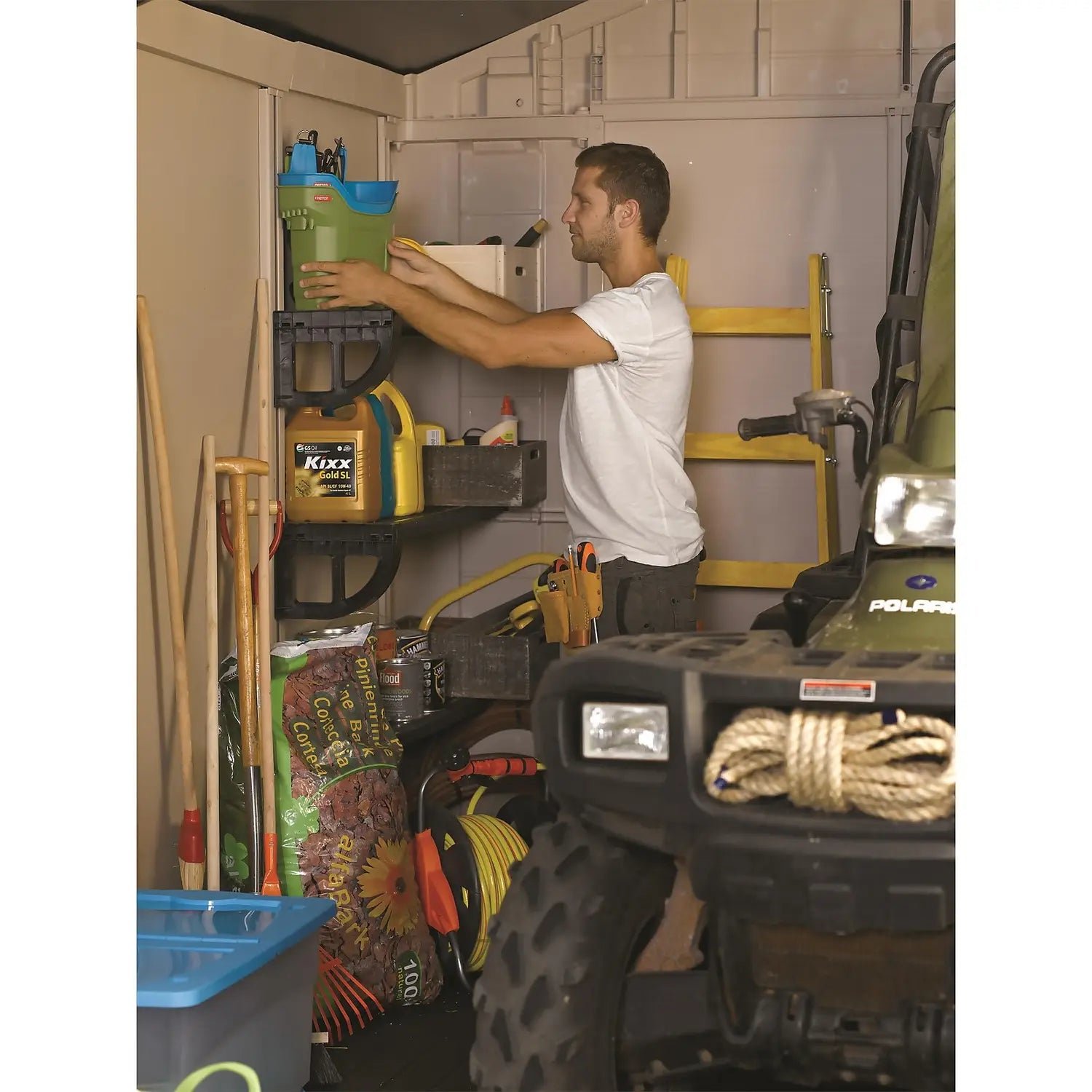 Keter 8’x6′ Factor Heavy Duty Plastic Garden Shed – Beige - Image 5