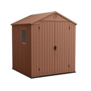 Keter 6’x6′ Darwin Heavy Duty Plastic Garden Shed –  Brown