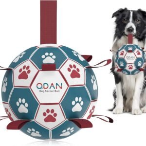 Dog Toys Soccer Ball with Straps, Interactive Toys for Tug of War, Dog Balls for Small Medium Dog