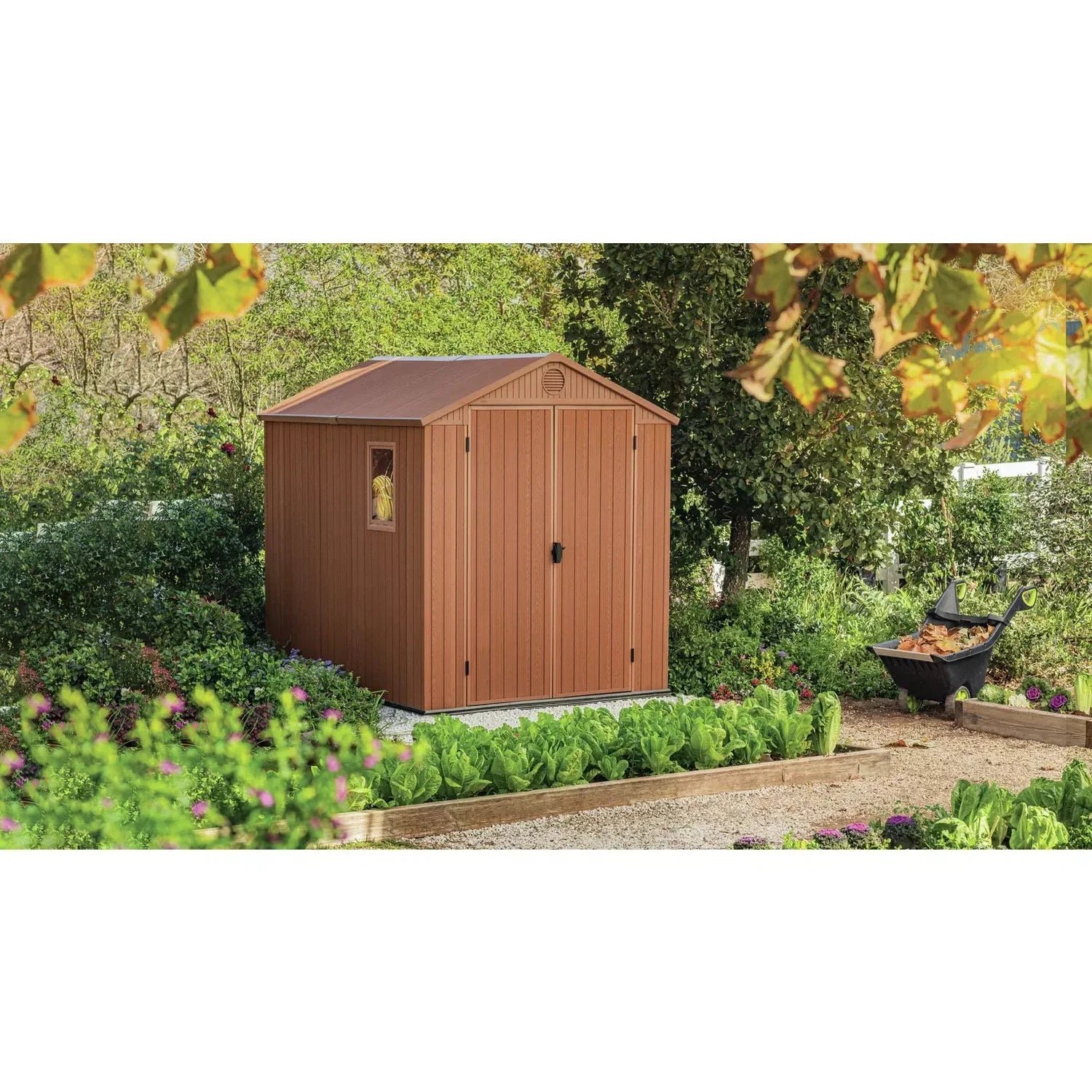 Keter 6’x8′ Darwin Heavy Duty Plastic Garden Shed – Brown - Image 2