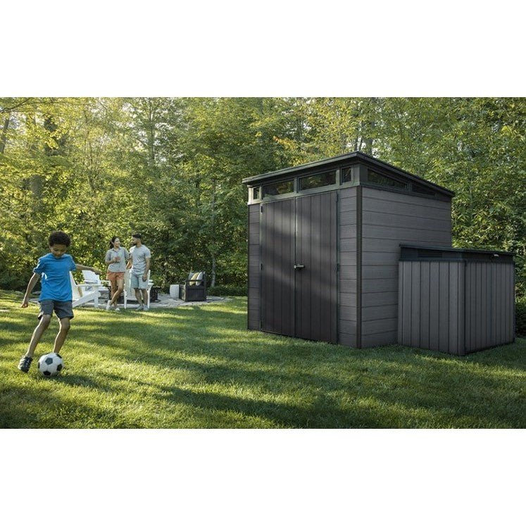 Keter 7’x 7′ Cortina Heavy Duty Plastic Pent Shed – Dark Grey - Image 4