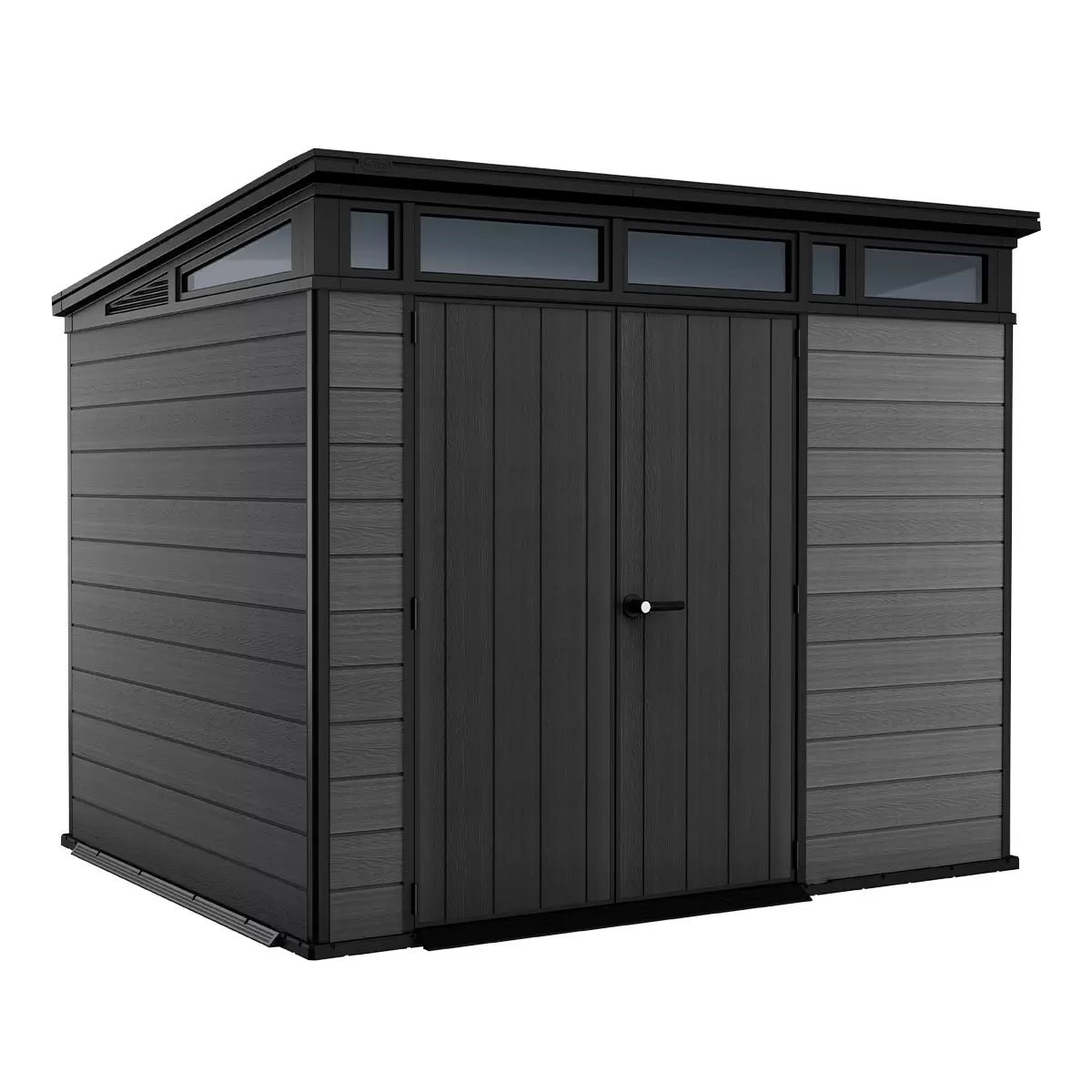 Keter 9’x 7′ Cortina Heavy Duty Plastic Pent Shed – Dark Grey