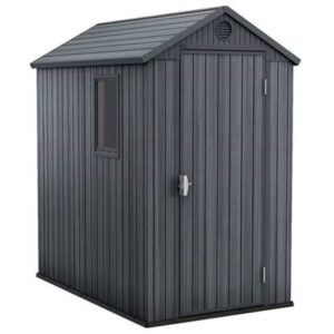 Keter 4’x6′ Darwin Heavy Duty Plastic Garden Shed – Grey