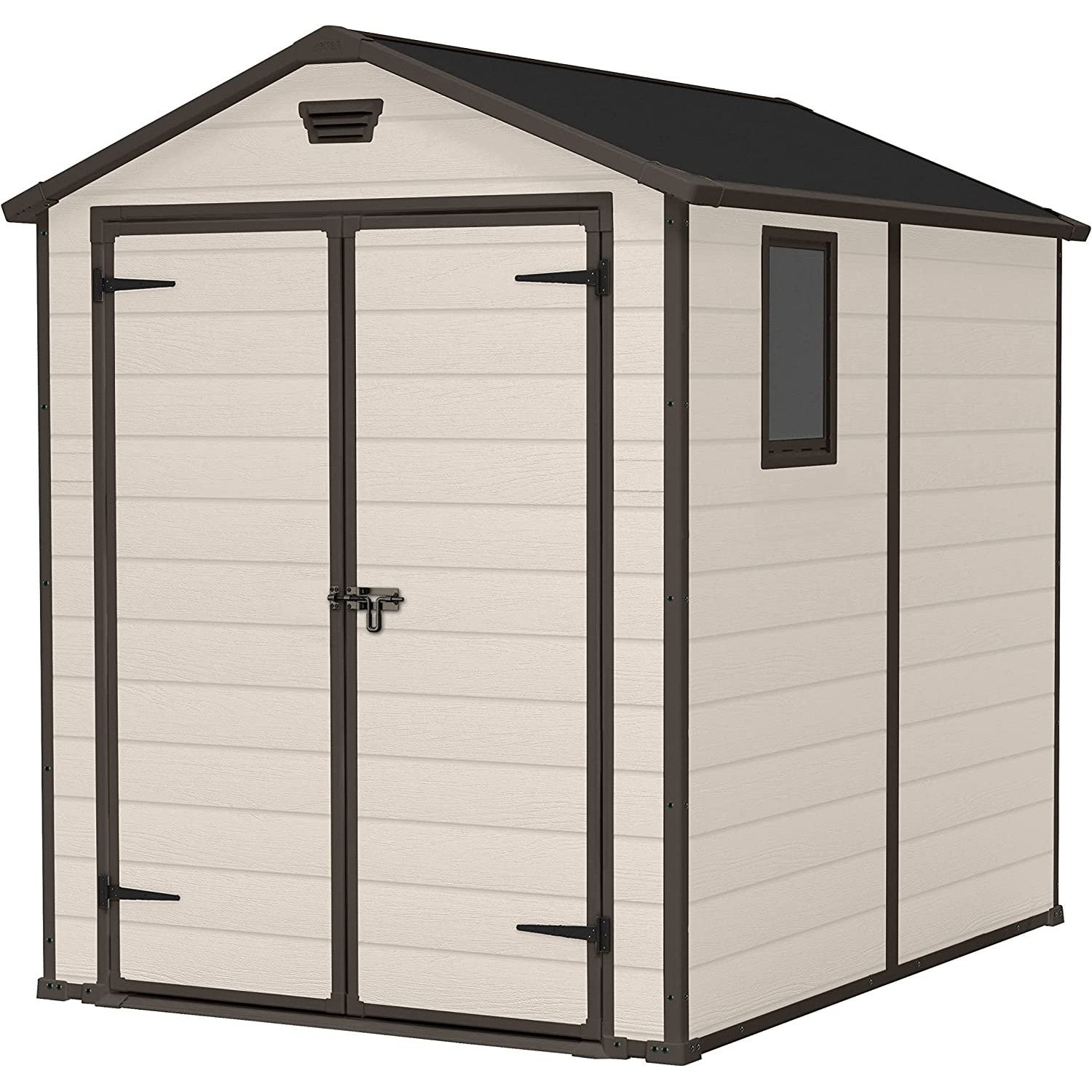 Keter 6′ x 8′ Manor Plastic Garden Storage Shed – Beige