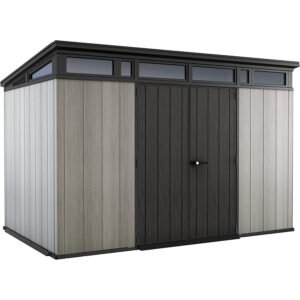 Keter 11’x 7′ Artisan Heavy Duty Plastic Pent Shed – Grey