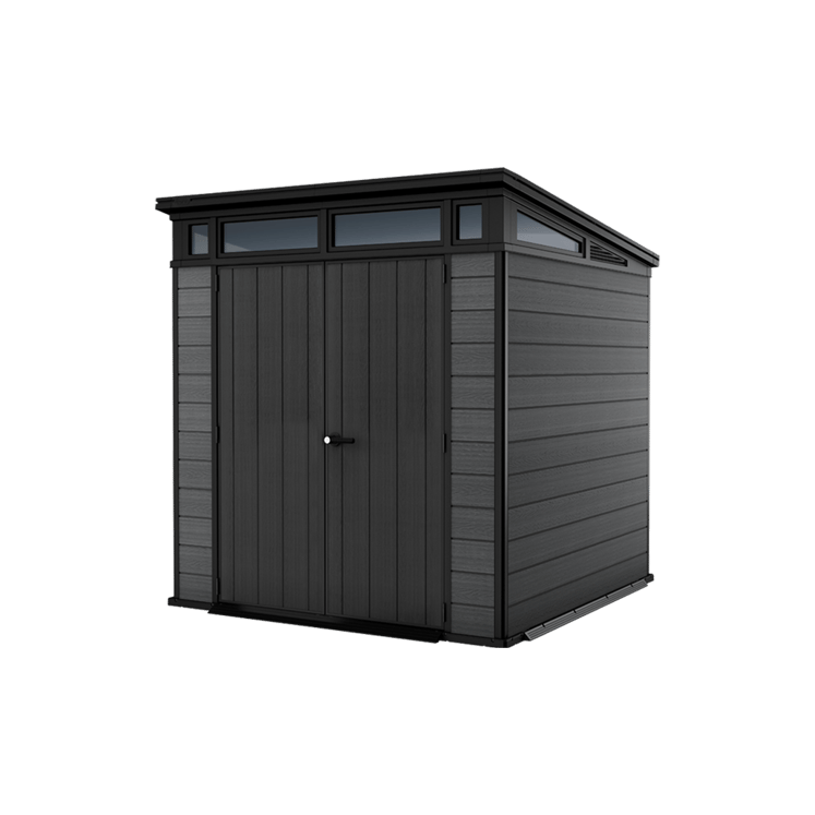 Keter 7’x 7′ Cortina Heavy Duty Plastic Pent Shed – Dark Grey