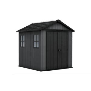 Keter 7′ x 7.5′  Newton Plus Side Entry Plastic Shed – Dark Grey