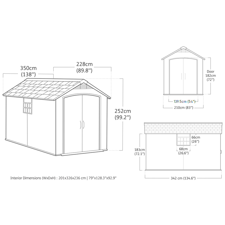 Keter 7.5’x11′ Premier Heavy Duty Plastic Shed – Grey - Image 10