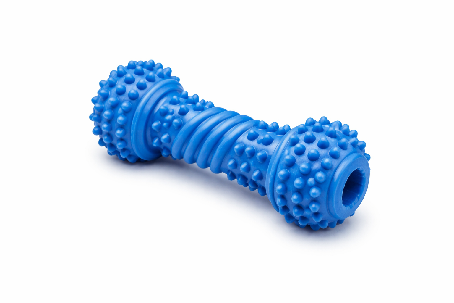 Durable Blue Rubber Dog Chew Toy - Non-Toxic, Spiky Design for Interactive Play and Teething Relief