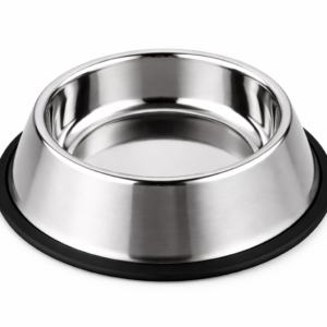 Non-Slip Stainless Steel Dog Food and Water Bowl – Durable, Anti-Spill Pet Dish with Rubber Base for Stability