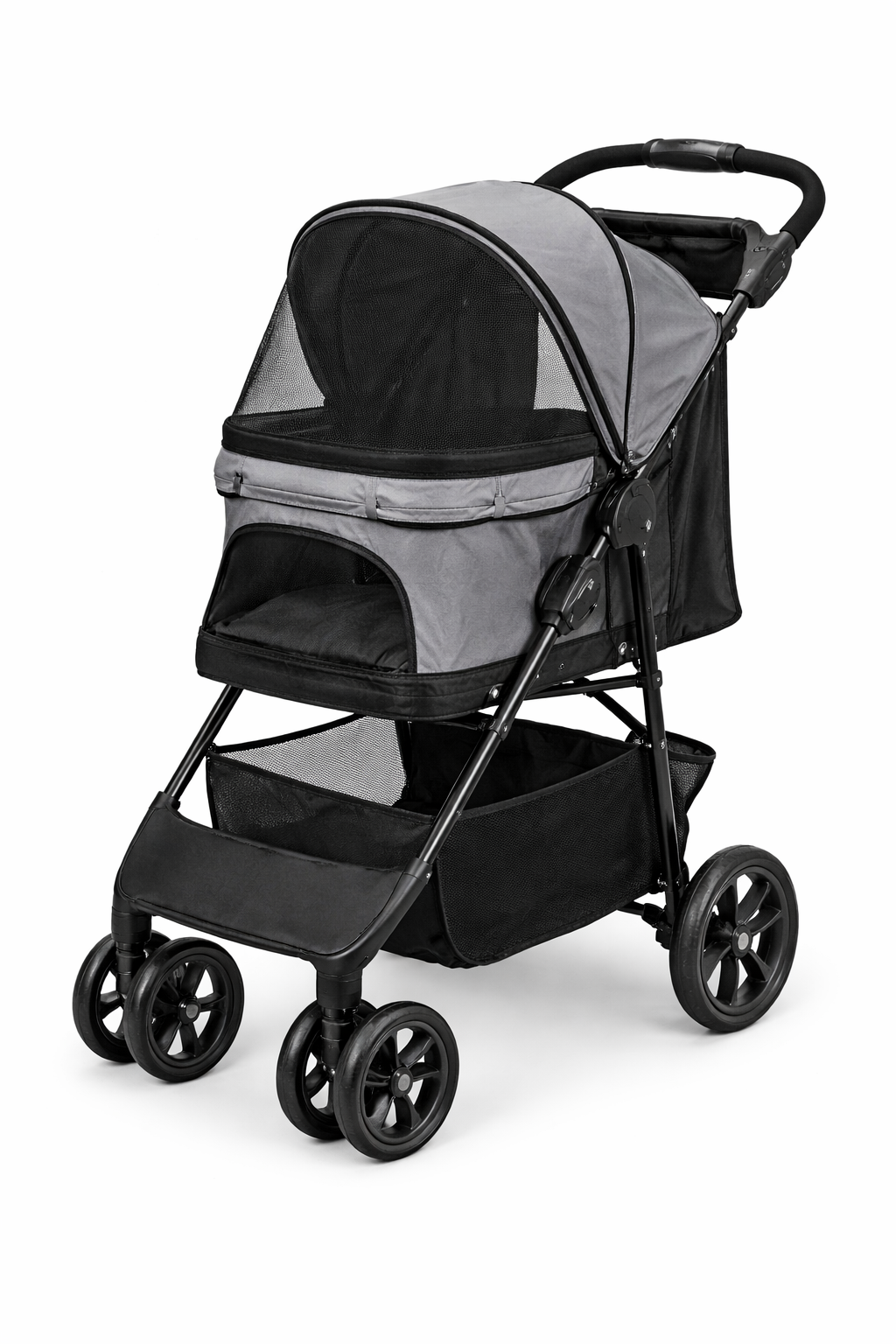 Premium Pet Stroller for Dogs and Cats – Foldable, Comfortable, and Easy to Maneuver with Mesh Window