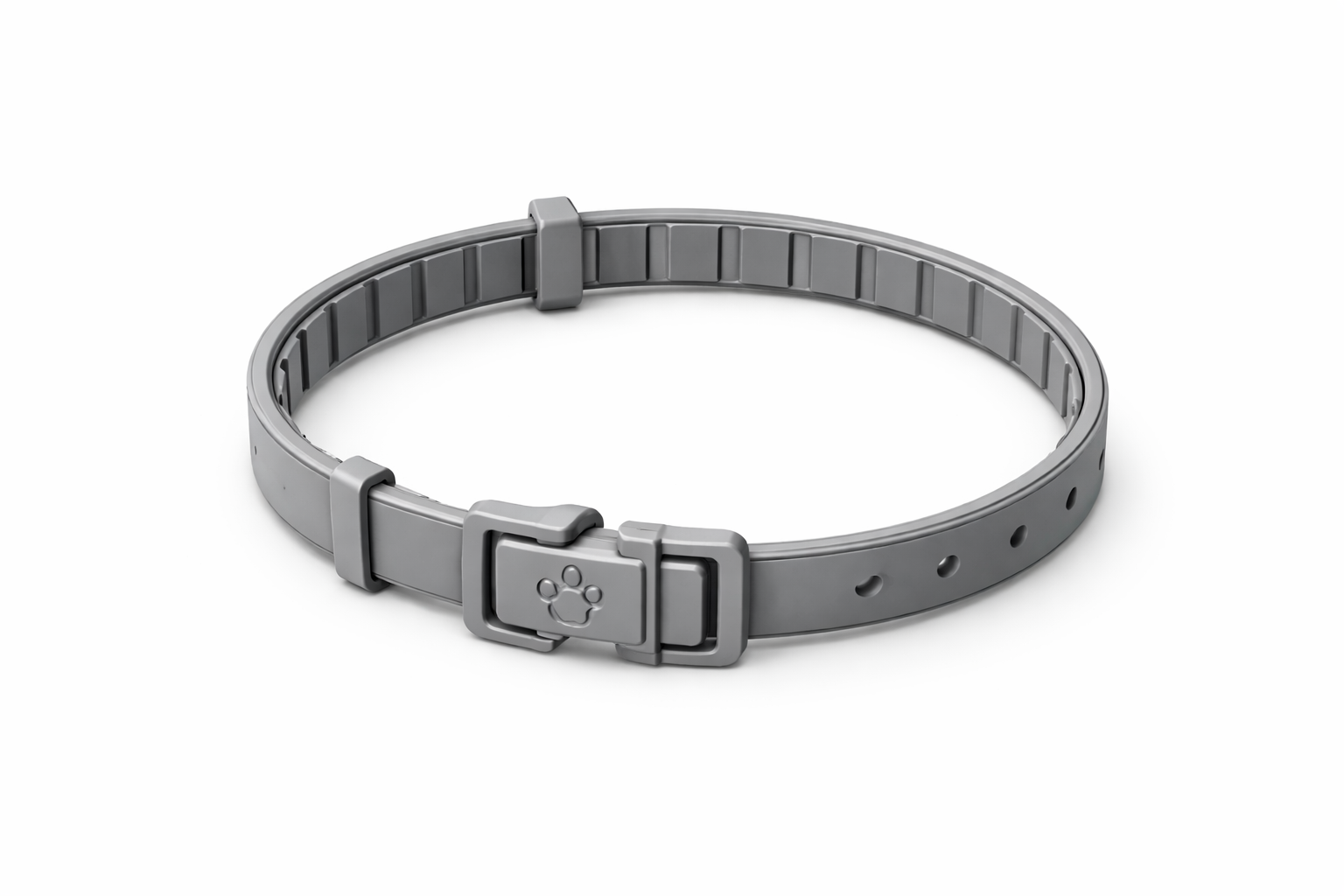 Adjustable Grey Dog Collar with Durable Plastic Buckle – Comfortable, Adjustable, and Stylish Pet Accessory