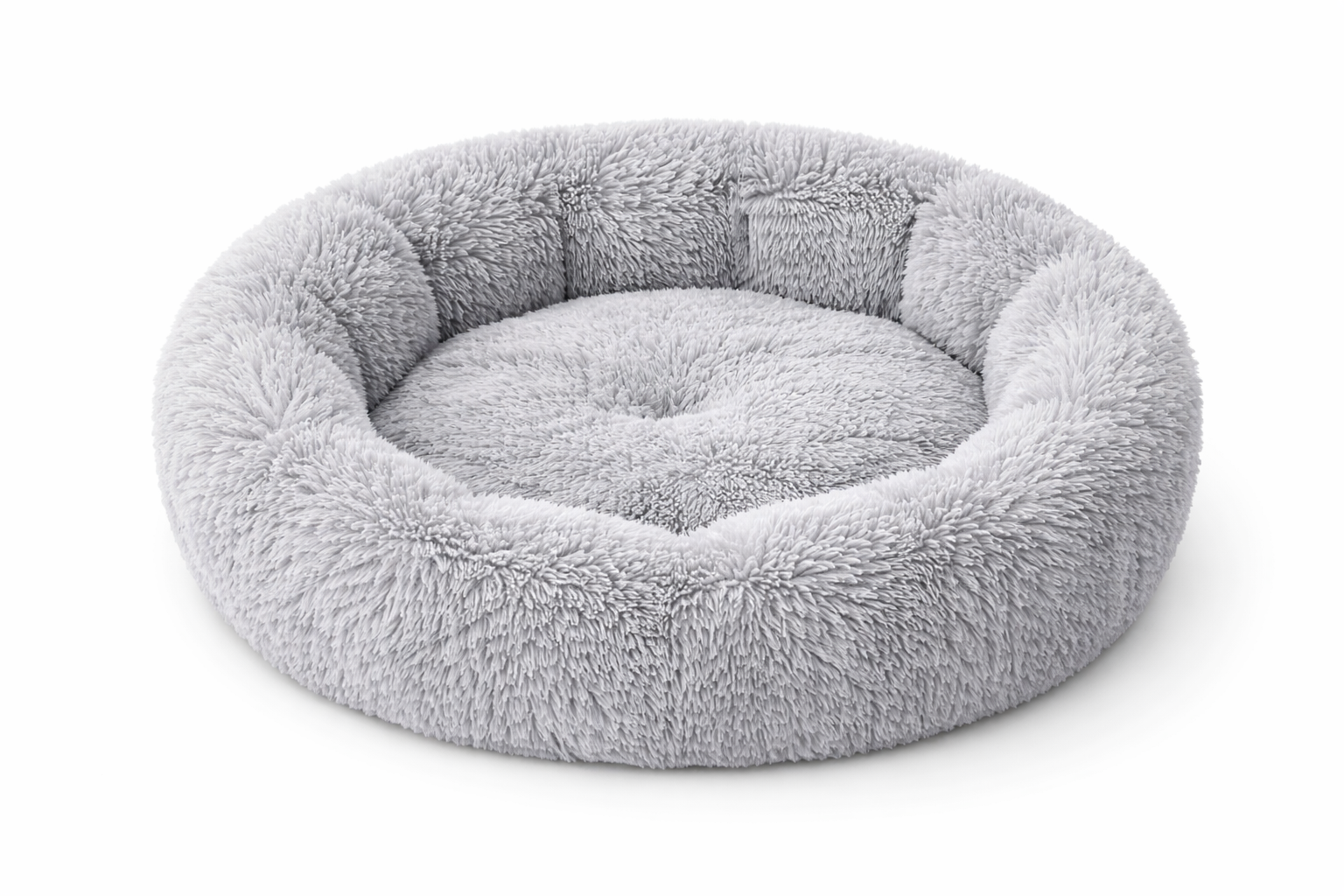 Comfortable Round Pet Bed – Soft Plush Dog and Cat Cushion with Raised Edges for Ultimate Comfort